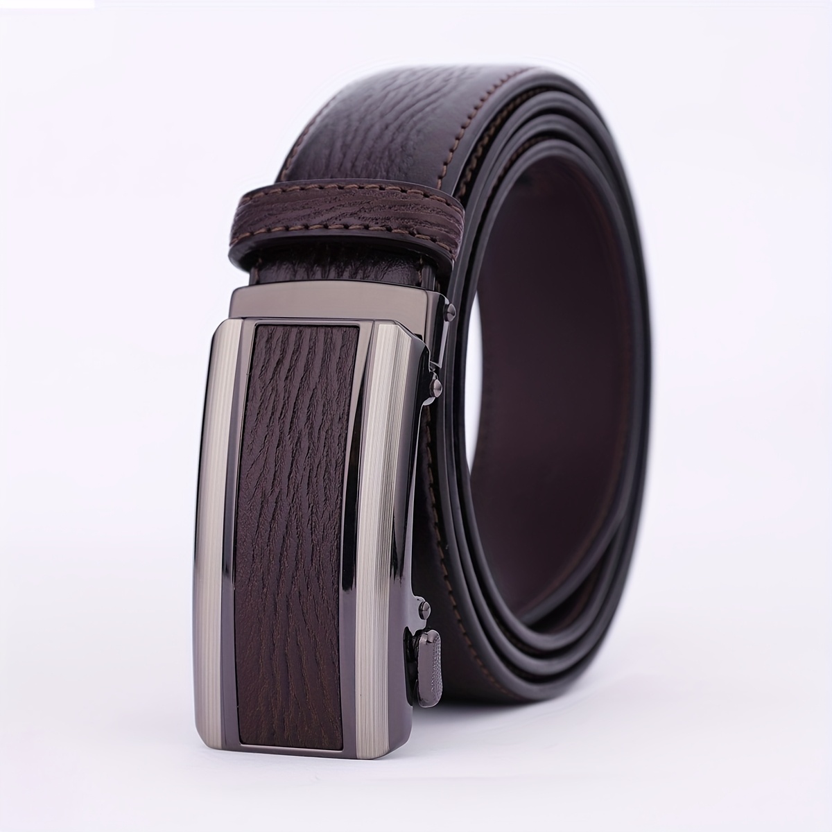 Men's Crocodile Textured Belt w/Automatic Buckle