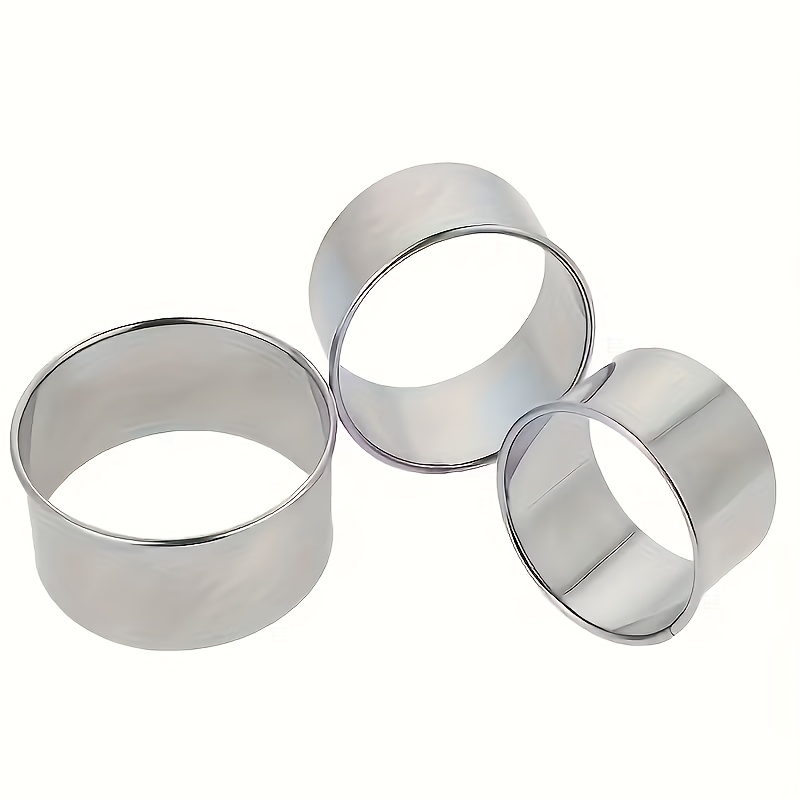 TEMU Ensemble de 3 pièces, moule rond en acier inoxydable et ensemble d'outils de manuel, coupe-, machine à raviolis, accessoires de pâtisserie