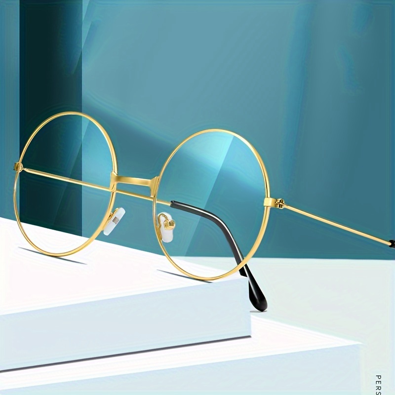 

Golden-rimmed Round Glasses - Minimalist Style, Metal Frame, Lightweight & Comfortable For