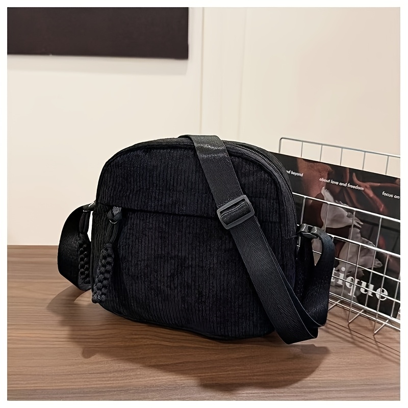 TEMU Sac à main carré rétro en velours , polyvalent, nouveau, petit, décontracté, bandoulière, sac à téléphone pour étudiant