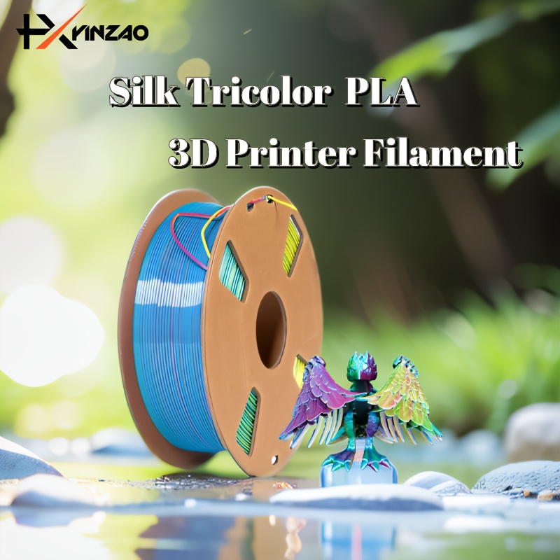 

Pla Silk Tri-colors 3d Printer Filament 1.75mm, 1kg/200g(2.2lb/0.44lb), Coextrusion Multicolored Filament With Silk Pla Blue-yellow-fuchsia, 3d Printing Material +/-0.03mm, Fits Most Fdm 3d Printers