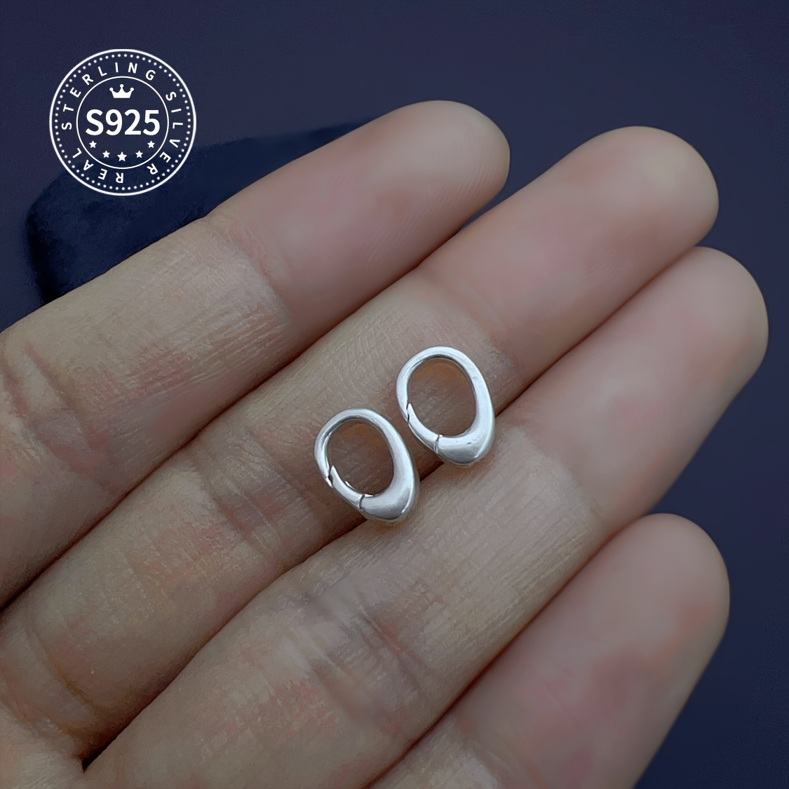 S925 Sterling Silver Thickened Oval Universal Clasp for Jewelry Linking