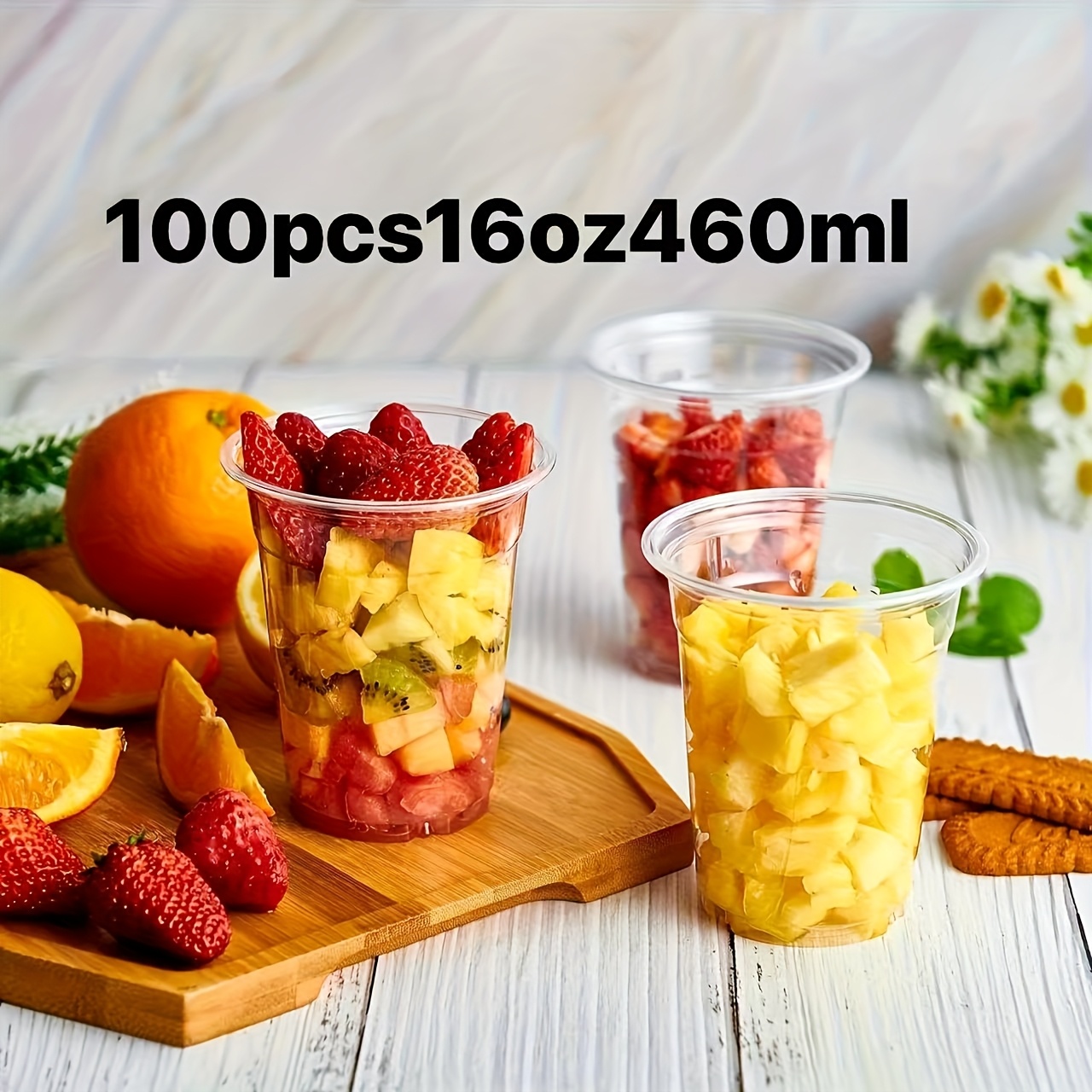 100pcs 460ml/16oz Clear Milk Tea Coffee Cups - Perfect For Cold Drinks, Smoothies, Etc. | Hand Wash Only, Ideal For Parties, Celebrations, Christmas, And Weddings
