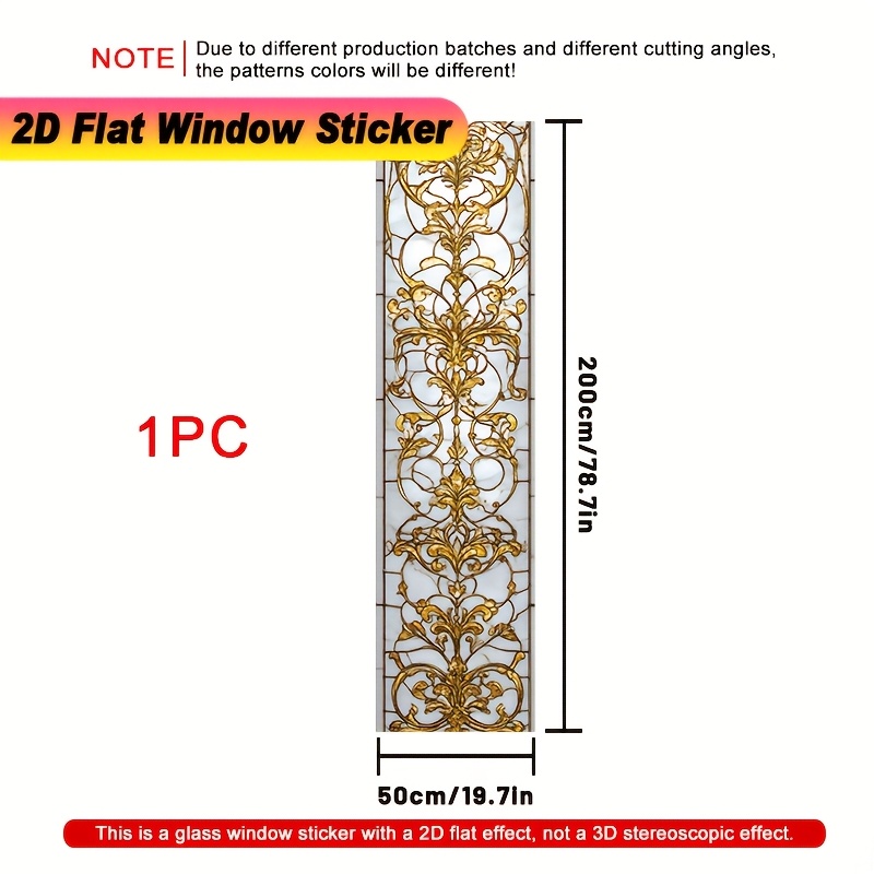 TEMU 2d Flat - 2d Flat - 1pc Of 2d Flat Window Decal Featuring A Floral Lace Design In Gray. Removable Pvc Stickers Measure 50x200 Cm And Are Ideal