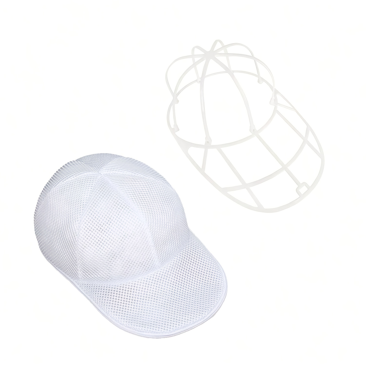 E-shop Baseballkappen-Waschkorb & Hut-Halter – Spülmaschinen-/Waschmaschinen-geeigneter Hut-Reinigungskorb mit ovalem Stoffhalter, Zubehör für