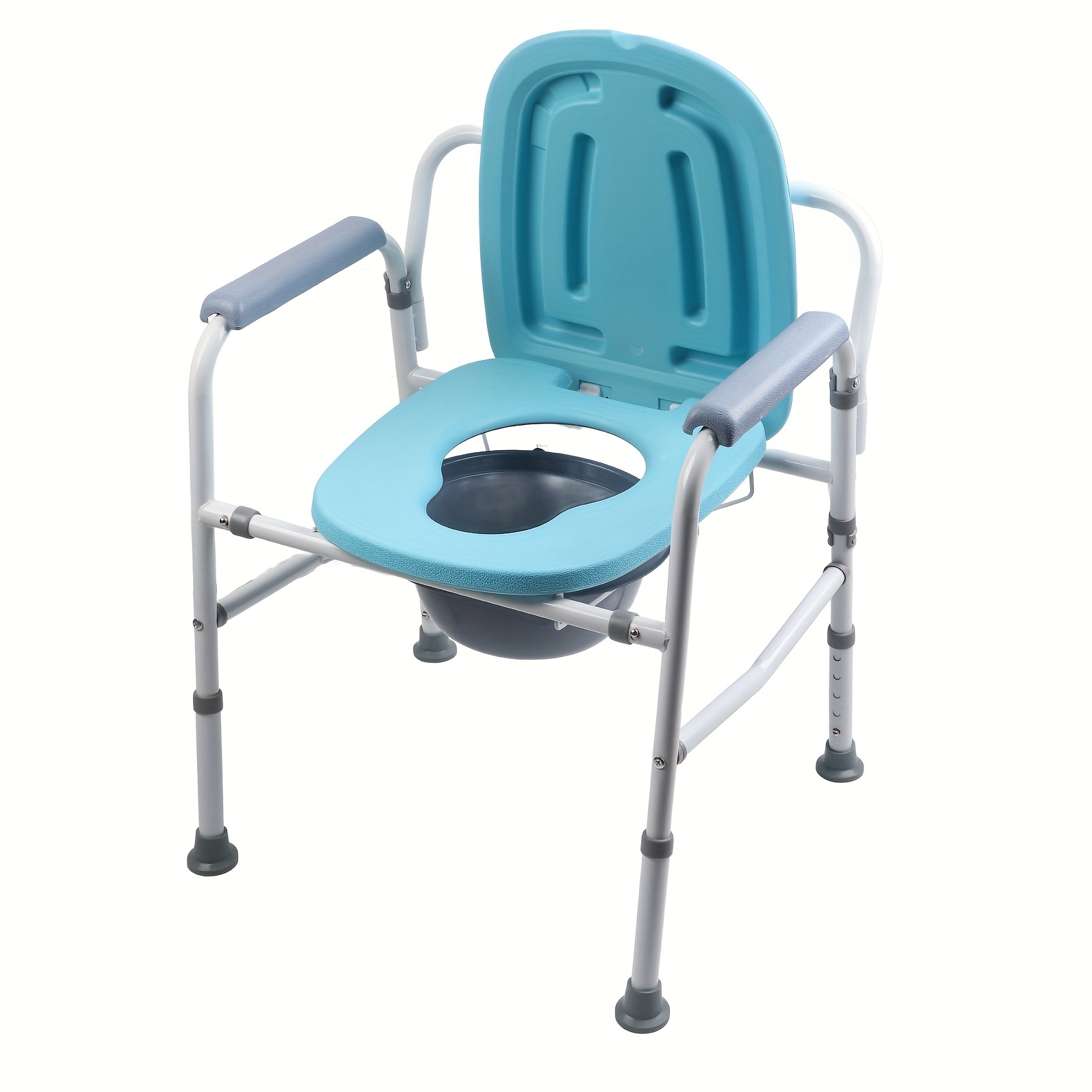 

Steel Bedside , Portable Adjustable Height Toilet, Bedside Commode Supports Individuals Weighing Up To 300 Lbs, With Removeable Bucket And 13 Inch Seat, Sturdy Anti-slip Feet Base