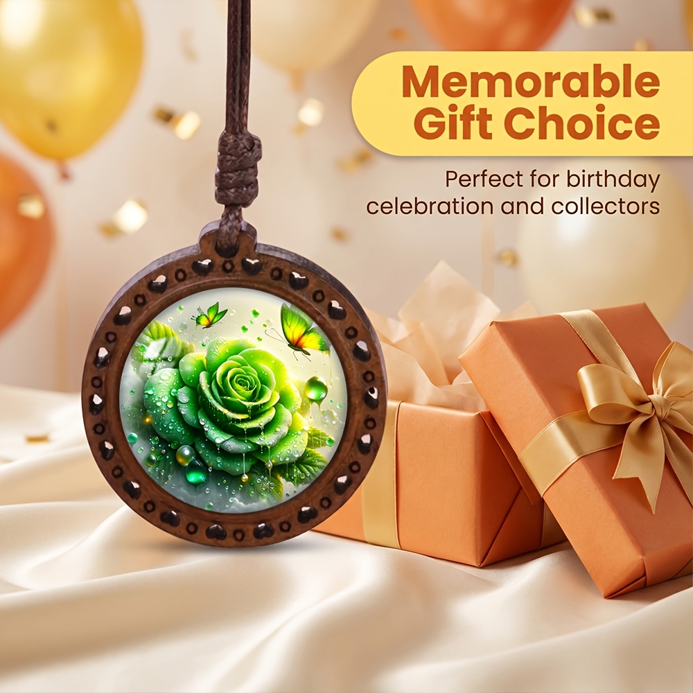 Cuiyu Lumei Heart-Shaped Wooden Necklace, Cute Gift