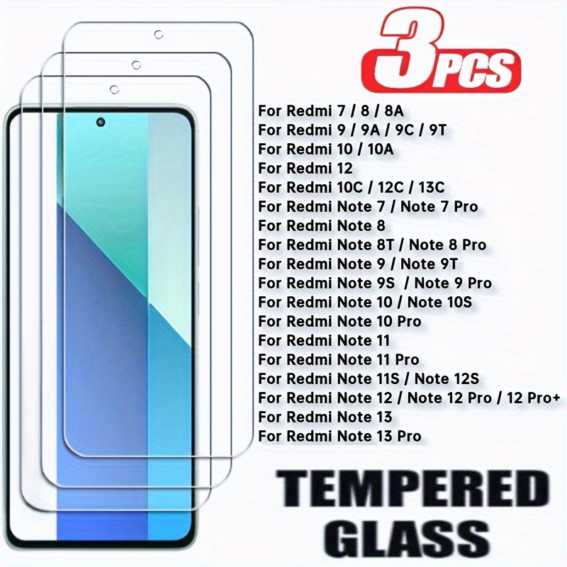 

3pcs For Xiaomi 12c 11 10c 9 8t Note 8 Pro 7 Note 10t Tempered Glass Screen Protector Glass Pro Screen Protector Hd Mobile Phone Lens Film Redmi 13 12 11s 10a 9a 9c 9t