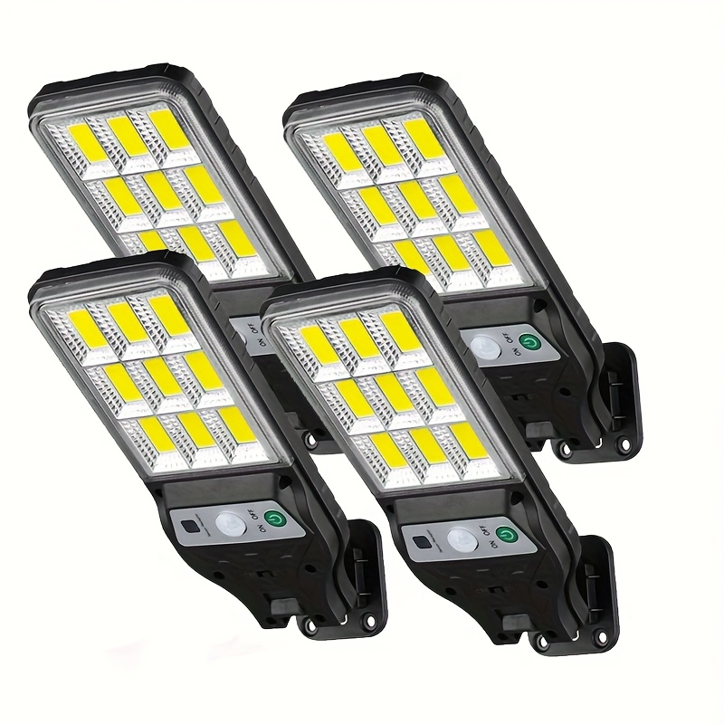 TEMU 2/4 Pack Solar Powered Street Light, Ip65, Motion Sensor Outdoor Wall Lamp, 90cob Led Solar Rechargeable Lighting For Deck, Yard, Patio,