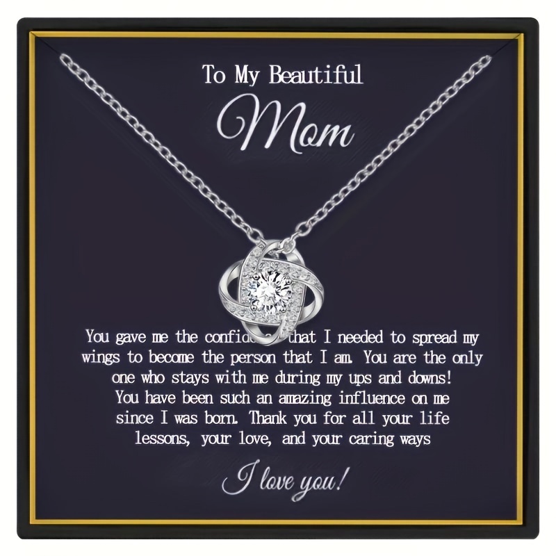 

Elegant Love Knot Necklace With Cubic Zirconium Oxide - Cherish Mother's Birthday And Holiday Gifts