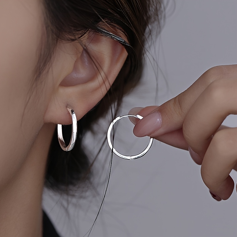 2pcs Vintage Copper Hoop Earrings Set Nickel Plating Ear Buckle