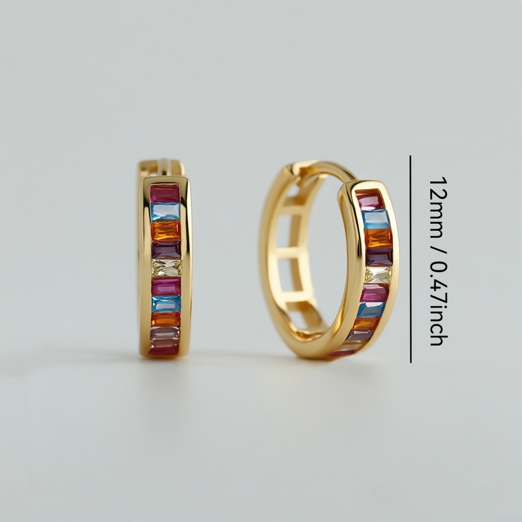 Fashion Earrings with High-End Multicolor Synthetic Zirconia