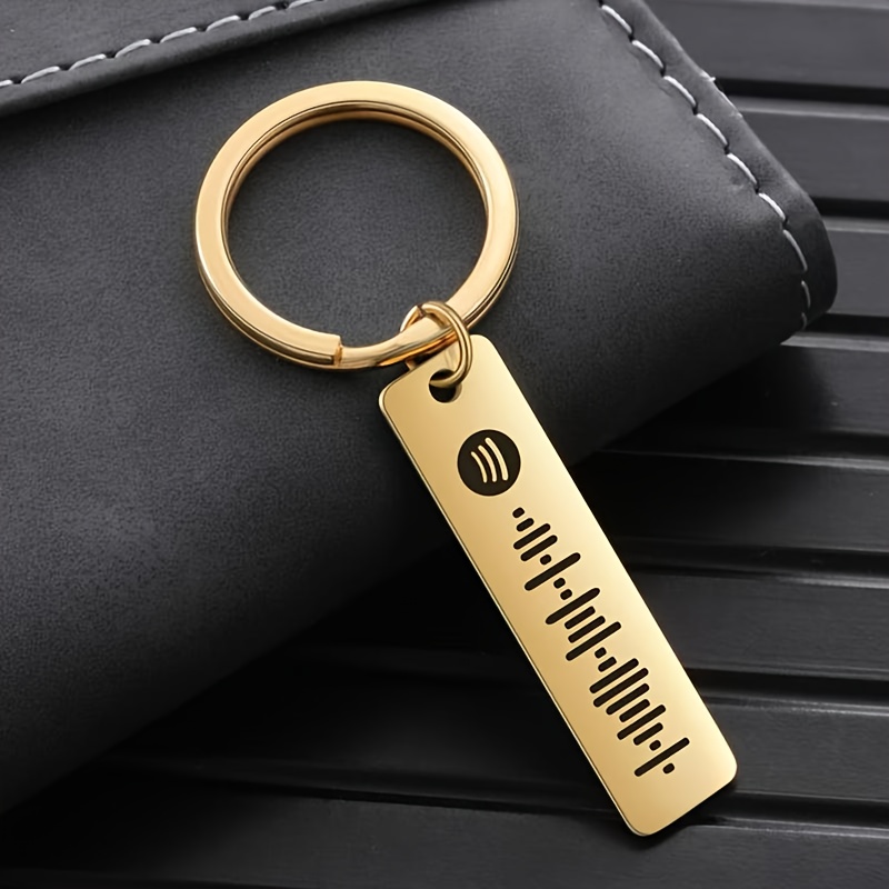 

1pc Personalized Song Keychain Withengraved Metal Tag, Gift For Him,engraved Metal Keychain, Daily Fashionaccessories For Men And Women