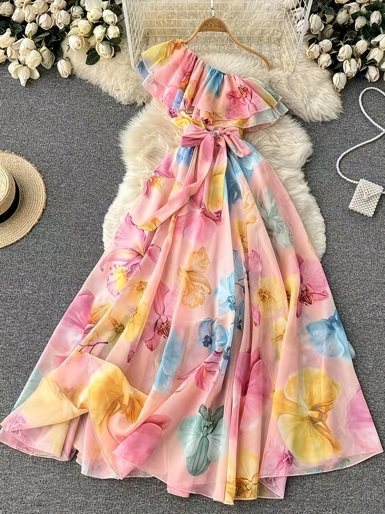 Print Chiffon Maxi Dress for Women - Vibrant Pastel Flower Print print chiffon maxi dress women vibrant pastel flower print - Temu United  Arab Emirates