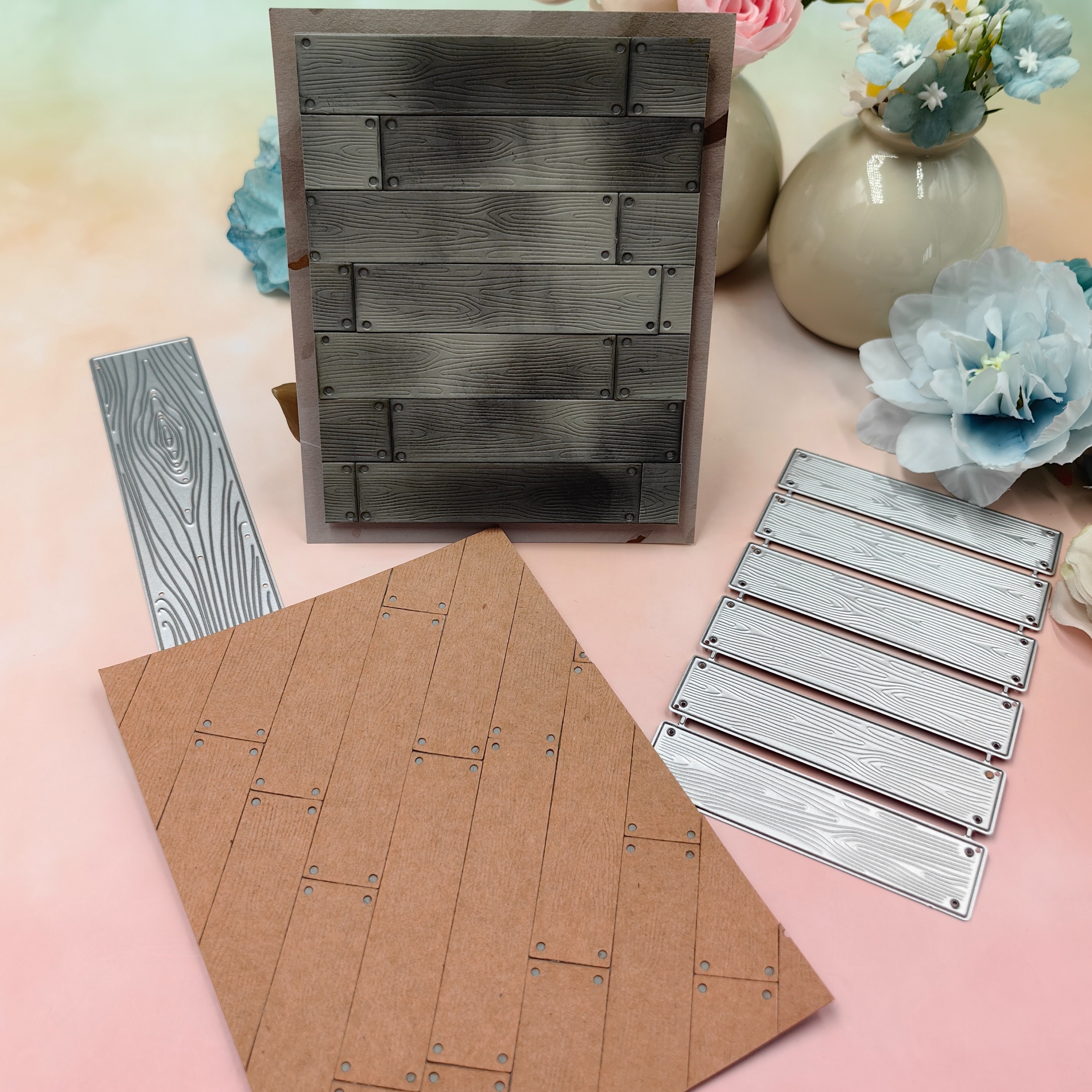 

1pc Wooden Pattern Metal Die Cut, 2024 Metal Cutting Die For Card Making Scrapbooking Diy Album Decorations