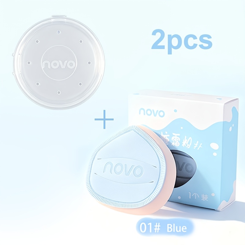 TEMU 2pcs/set Air Cushion Makeup Sponge Puff With Storage, Dual-use Wet And -absorbing Expanding Cushion Puff, Soft And Skin-friendly, Reusable For