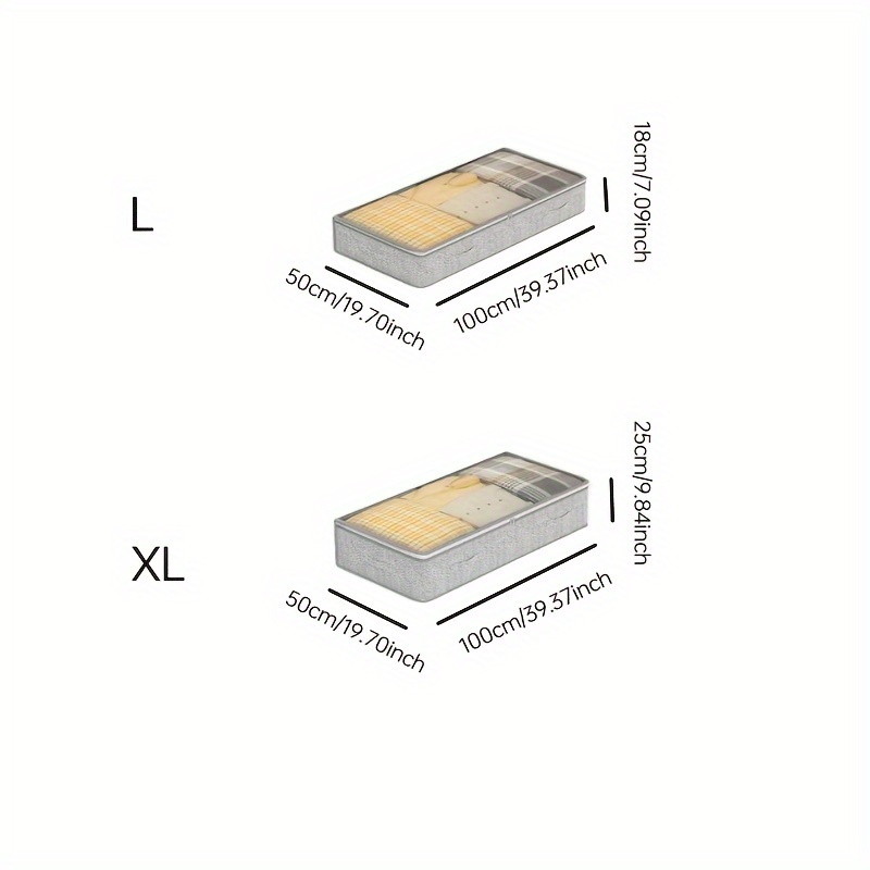 TEMU 3pcs Bed Bottom Storage Bag, Window Clothes Quilt Storage Bag, Large Capacity Foldable Storage Organizer, Under-the-bed Storage Bins With Reinforced Handles Shelf Baskets