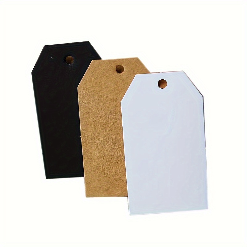 

100pcs 2*1inch White Cardboard Black Cardboard Paper Gift Tags, Blank Gift Tags, Hang Tags 20 Meters Jute Twine Cards