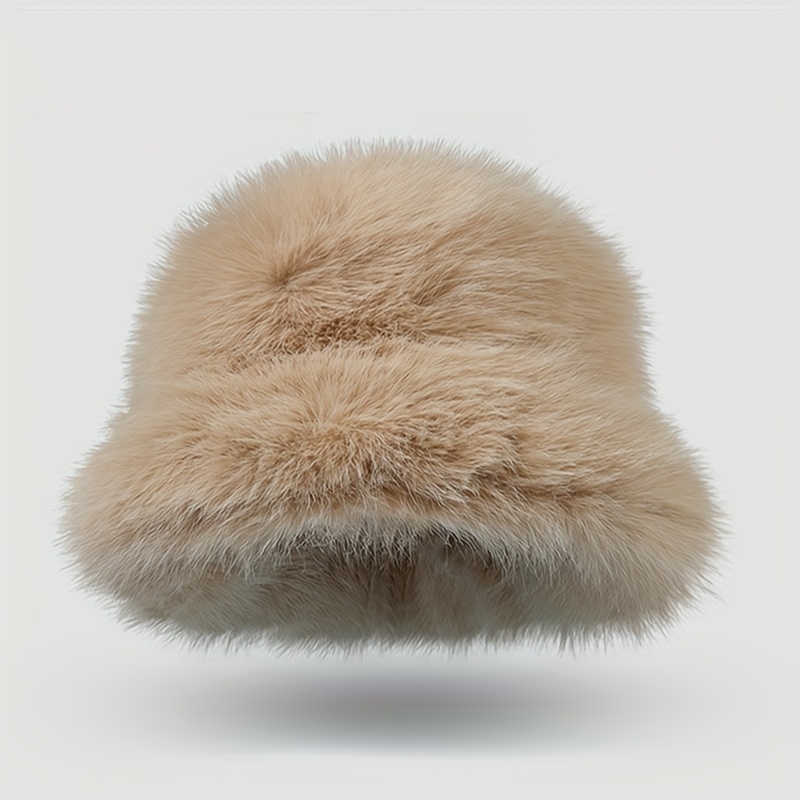 Womens Plush Faux Fur Winter Hat Cozy Warm Stylish Large