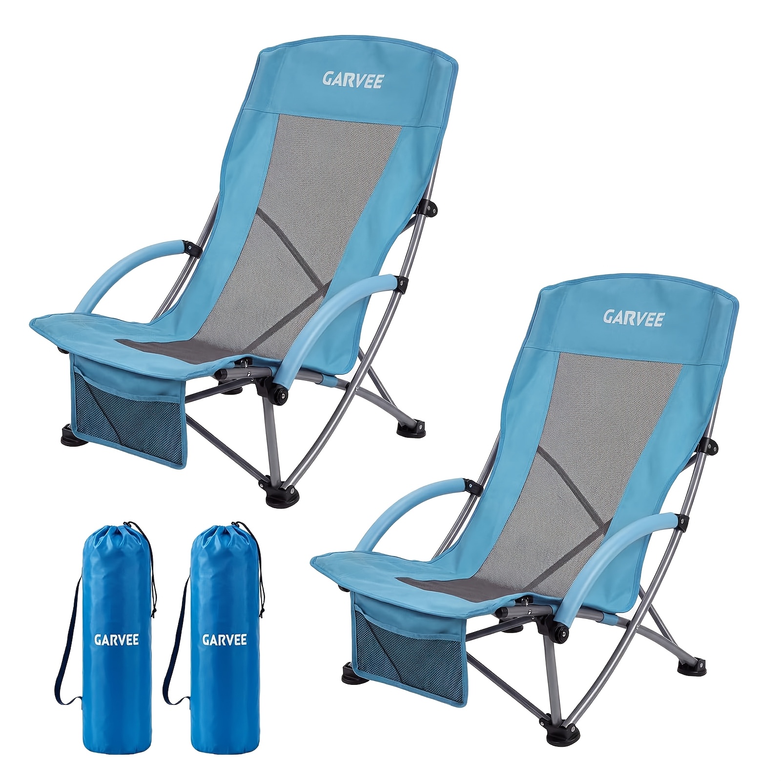 beach chair folding portable beach chairs for adults lightweight extra wide seat chair with cup holder storage pocket and carry bag for camping beach travel