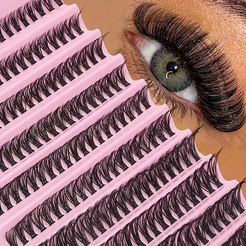 

200 Clusters Of Natural Style Segmented False Eyelashes, Dense Curly Japanese Style False Eyelashes, Dramatic Style, Holiday Dating, D-curve, Beginners