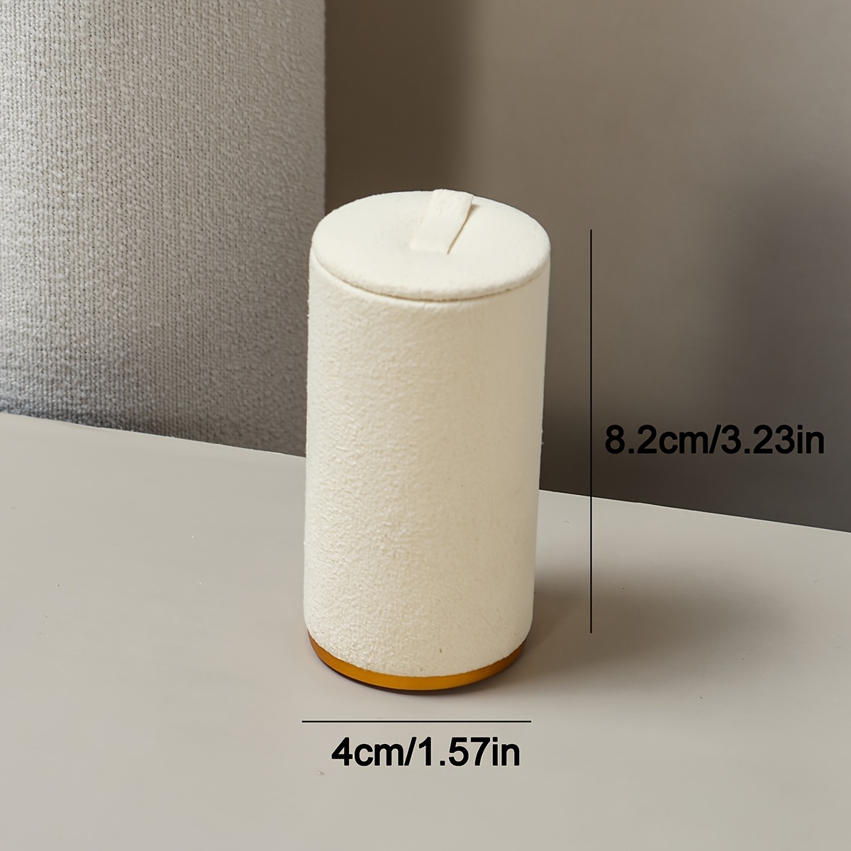 Image of 1pc/2pcs, Microfiber Ring Display Stand, Beige Tall And Short Metal Base For Jewelry Storage, Jewelry Tower Organizer, Jewelry Holder Exhibition Rack, Jewelry Towers