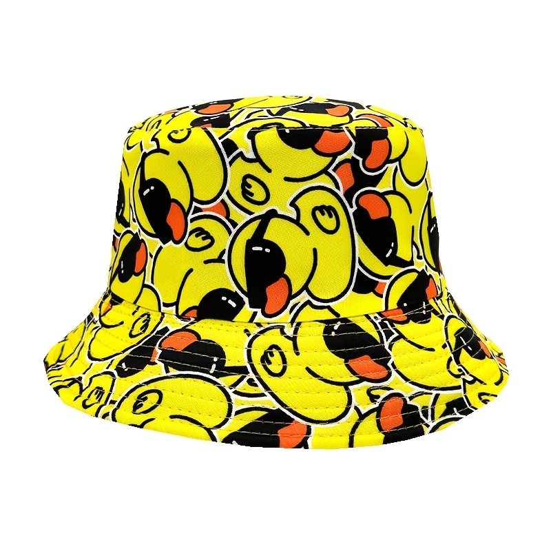 TEMU 1pc Reversible Yellow Duck Bucket Hat – Sun-protected, Lightweight & Travel-friendly For New Year