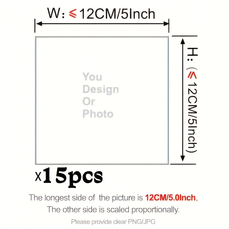 TEMU 15pcshigh Quality Customized Photo Text Heat Transfer Stickers - Personalized Canvas Suitable For T-shirts, Clothing, Pillows - No Equipment