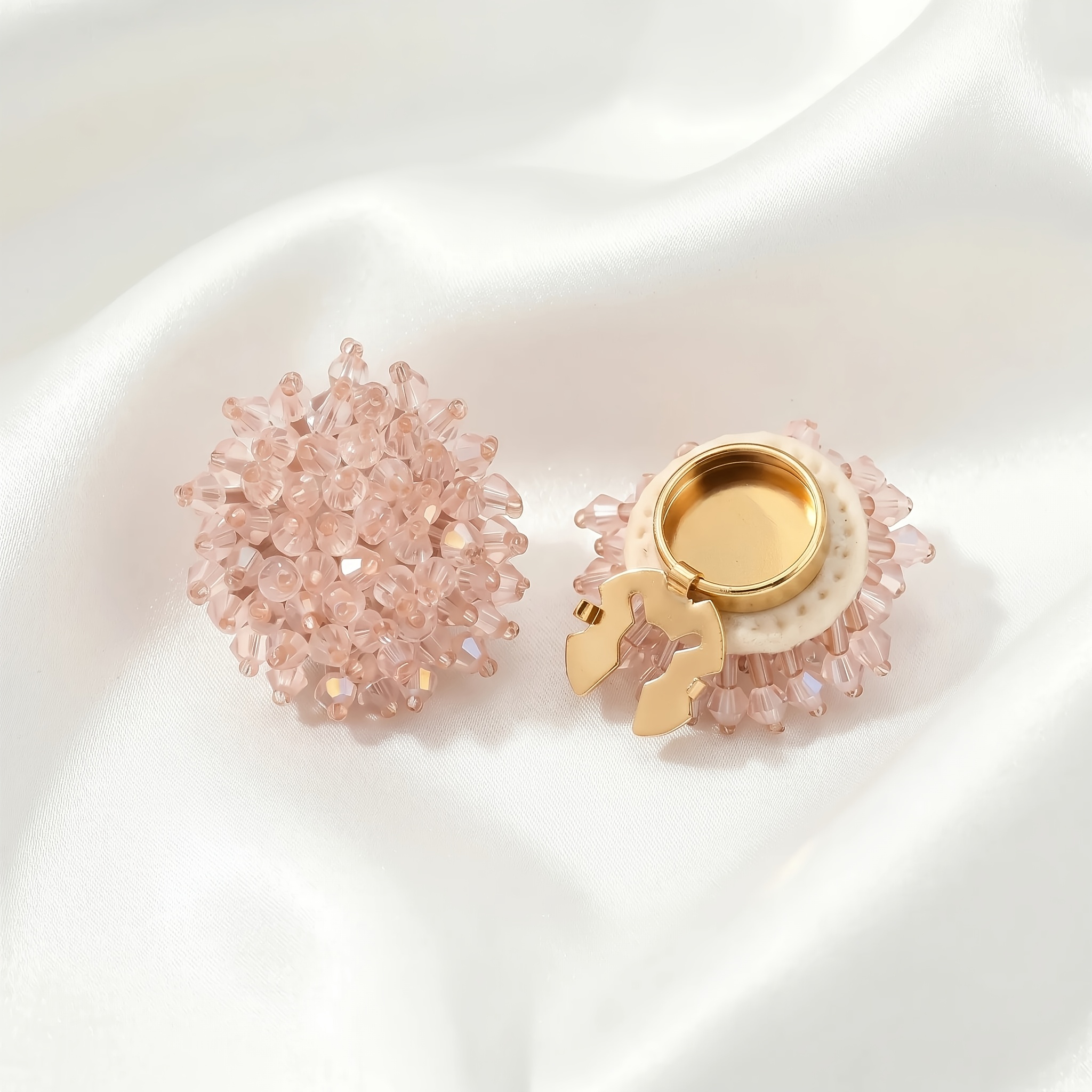 TEMU Cache-bouton 1 pièce à perles roses brillantes, bouton de chemise à fermoir amovible, décoration florale à perles, cache-bouton couture pour