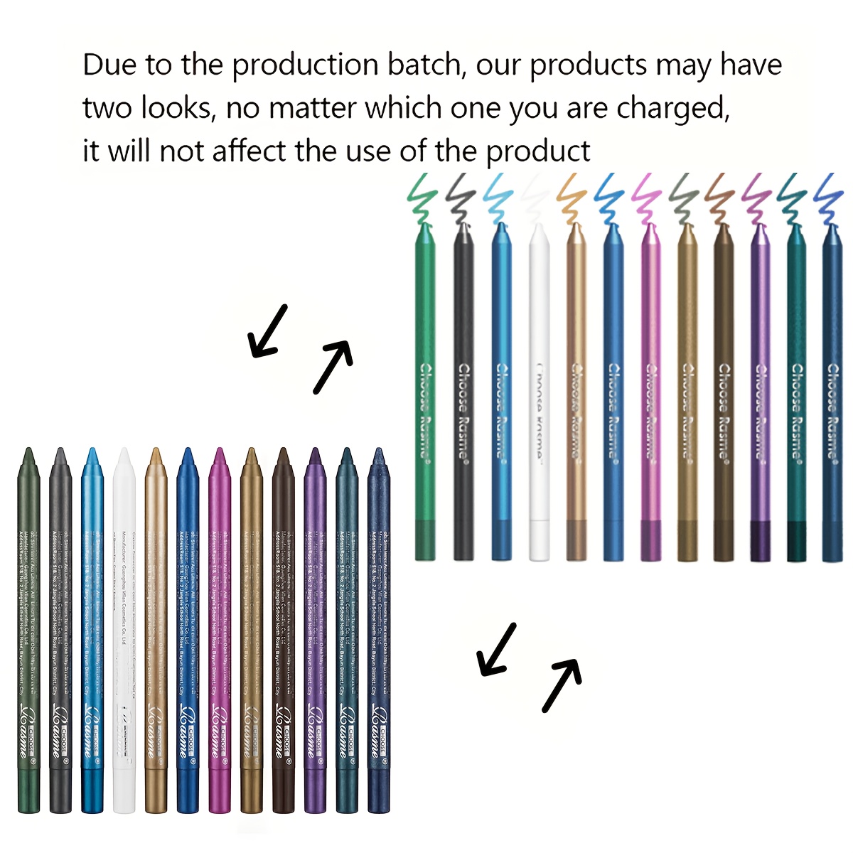 12 Colors 24h Eyeliner Eyeshadow Pen Pearlescent Non-smudging Colored Foaming Pen Set