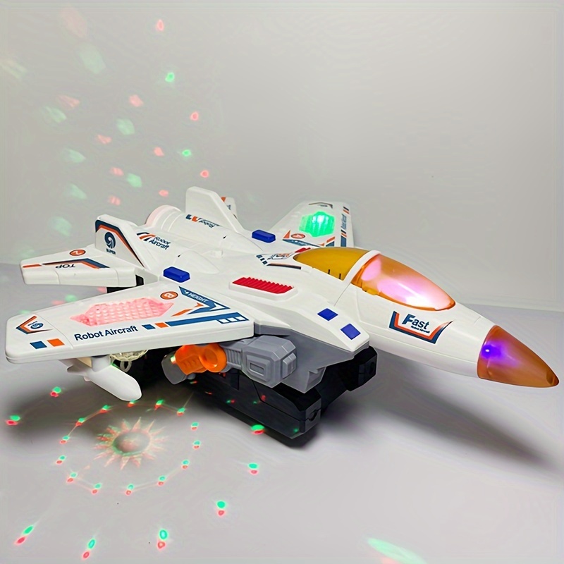 

Transforming Fighter Jet Toy With Music & Lights - Perfect For Youngsters 3-6, Ideal Birthday, Christmas, Thanksgiving Gift (batteries Not Included)