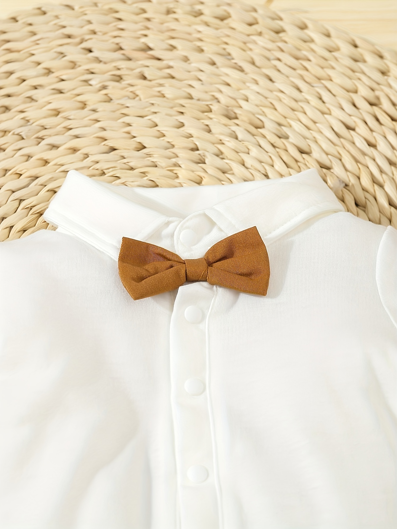 boys 4pcs gentleman outfit set long sleeve romper with bow tie suspenders hat for birthdays weddings special occasions machine washable Product details 14