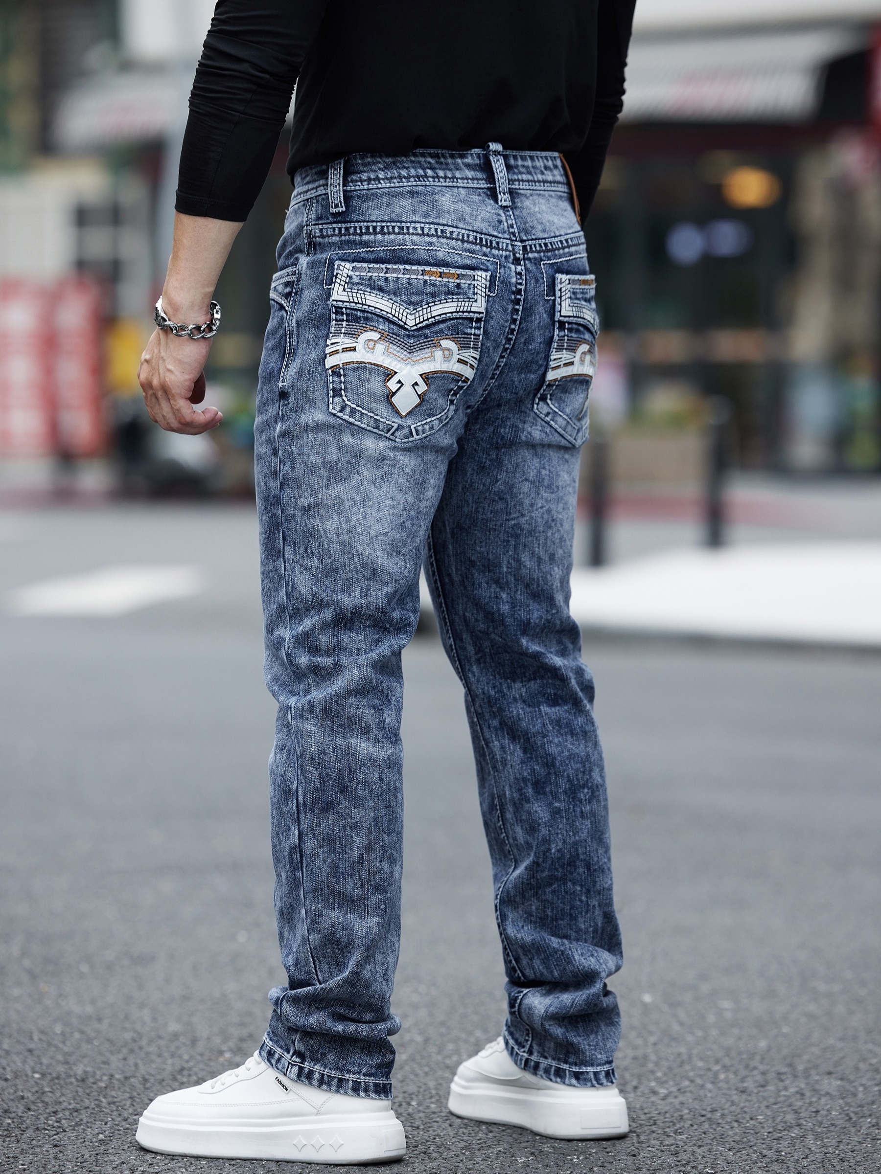 mens denim jeans white Temu New Zealand