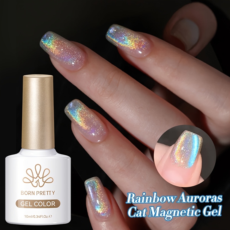 TEMU Born Pretty 10ml Rainbow Blue Nail Polish Light Glitter Gel Soak Off Led Varnish Manicure Nail Art Supplies