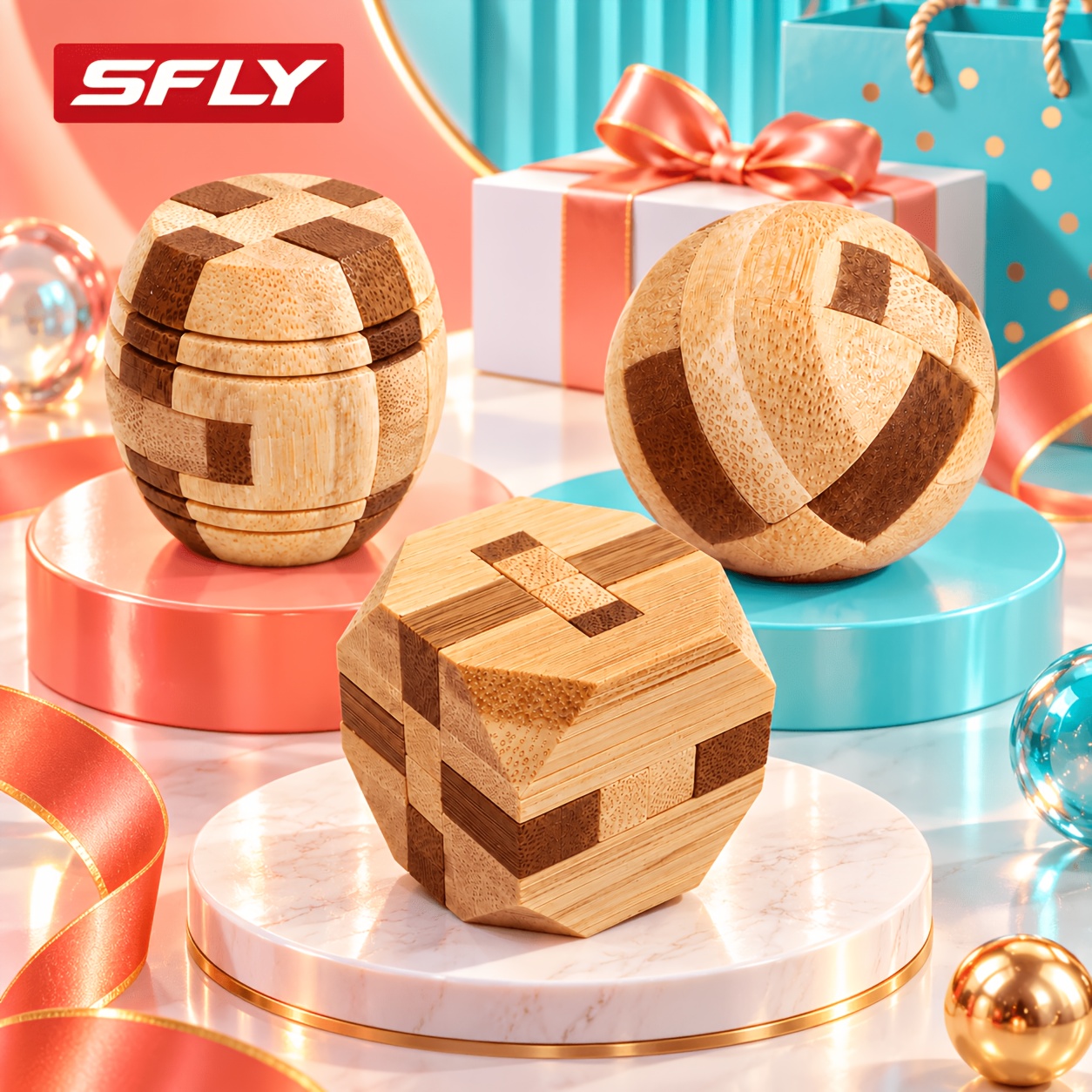 Wooden 3D Interlocking Puzzle Game, Birthday Gift