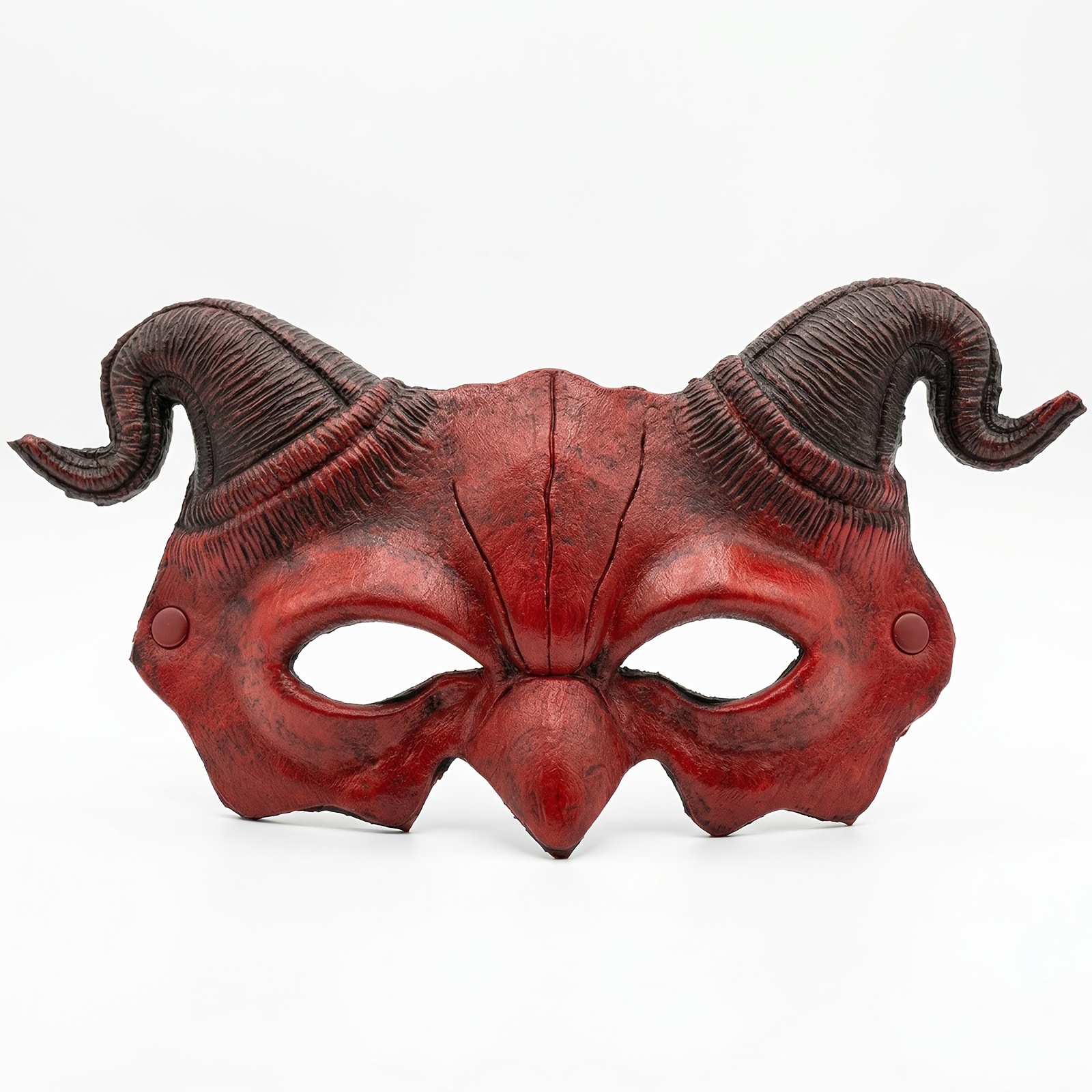 TEMU Premium Scary Demon Horns Mask For Adults, Horror Sheep Half Face Mask With Antlers For Halloween Costume, Gothic Cosplay, Christmas Carnival
