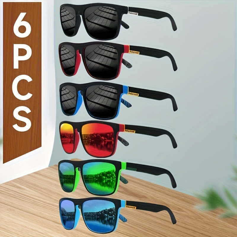Image of 6pcs Set Of Glasses, Classic Square Fashionable And Stylish, Suitable For Daily Dressing And Gifting