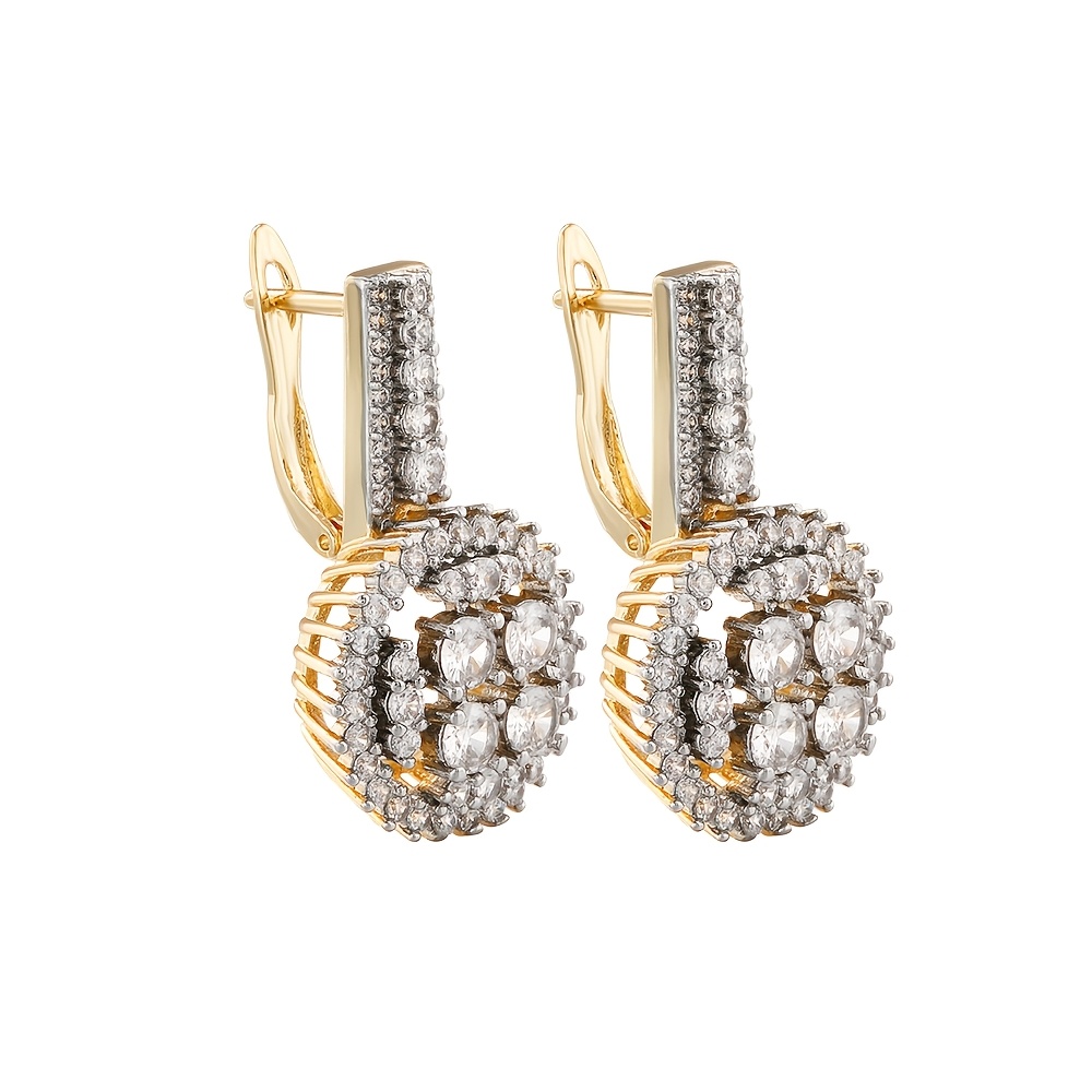 Two-Tone Pave Earrings and Ring Set, Elegant Gift