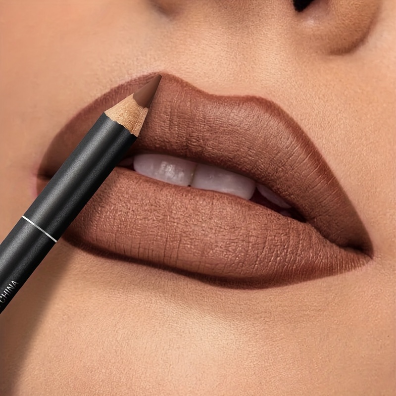 1pc Velvet Matte Lip Liner Pencil - Long Lasting, Non-Stripping, Smooth Lipstick for All Skin Types, Berry, Brown, Pink, Purple, Red Shades Available