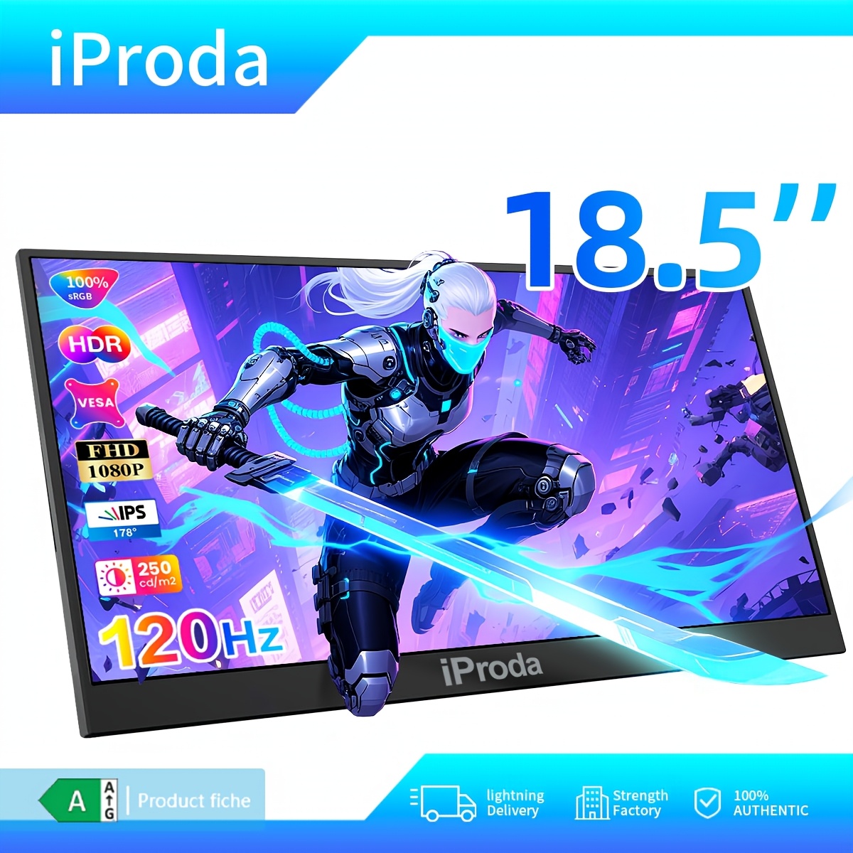 TEMU -inch Portable Monitor, 1080p Fhd Ips Gaming Screen, 120hz Refresh Rateideal As A Secondary Display For Laptops, Smartphones, Game Consoles, And