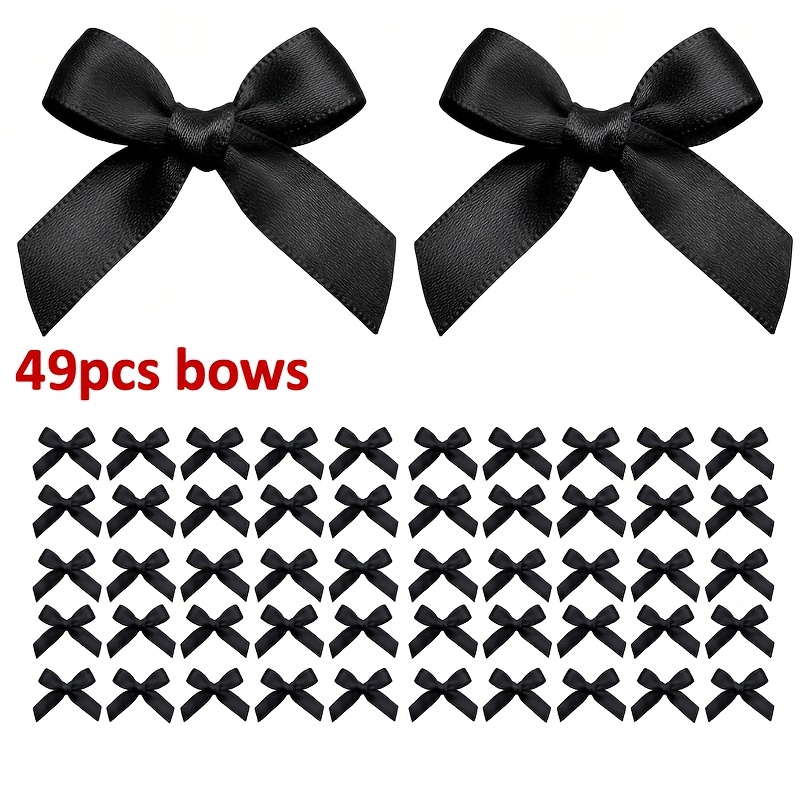 TEMU Bows Decoration, Tiny Satin Ribbon Ornaments For Diy, Crafts, Favors, Fit For Party, Birthday, Baby Shower, Christmas, Wedding, Boy's Party,