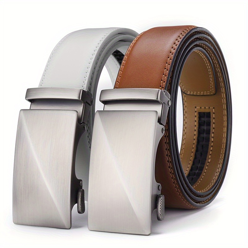 

1pc Fashionable Cowhide Belt, Automatic Buckle, Formal Style Belt, Gift, For Men Daily Life Leisure Time Party Festival Work Business Formal Occasions