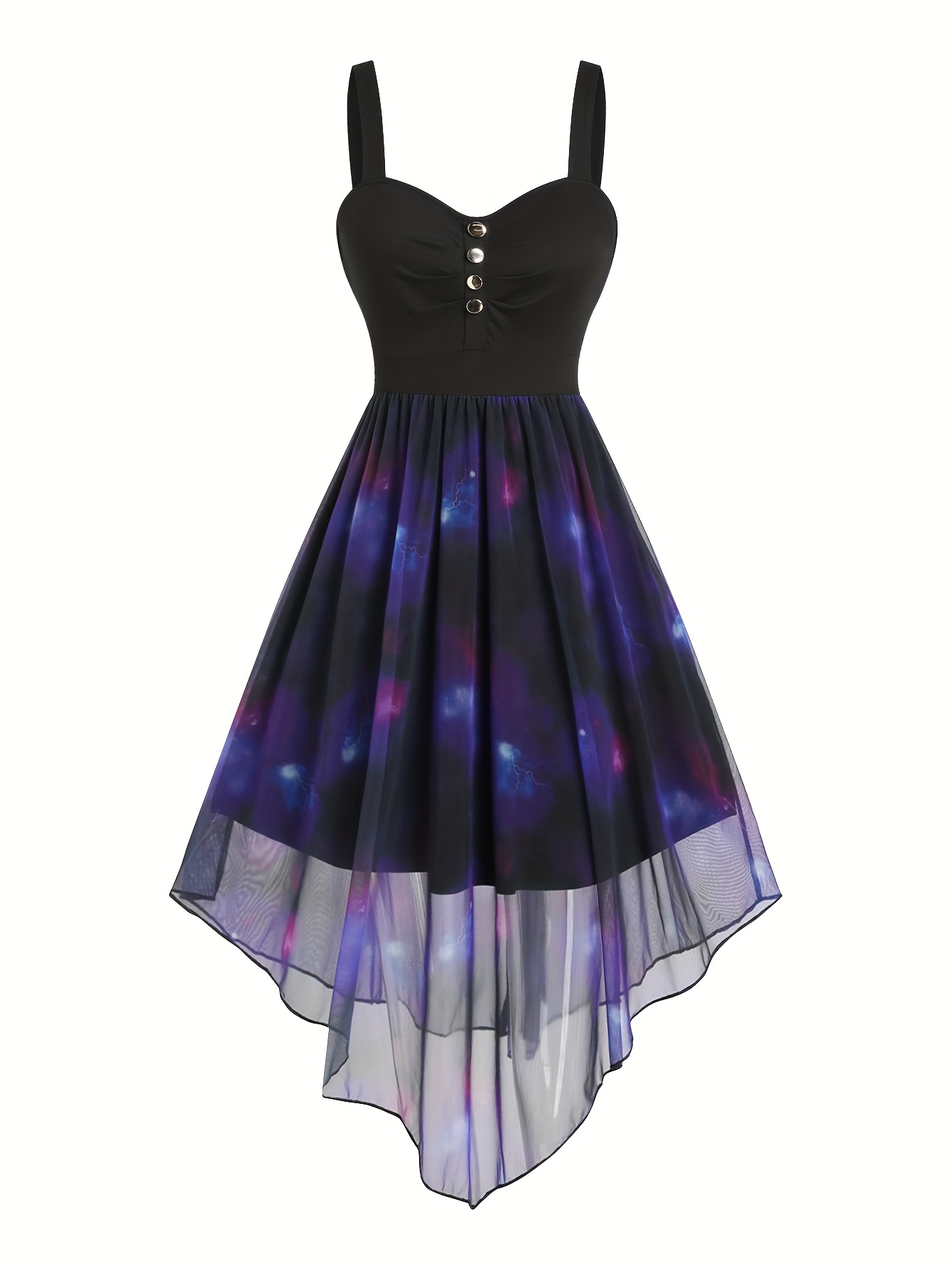 knee length dresses for ladies Celestial Navy Off-Shoulder Star Mesh Dress main image 1