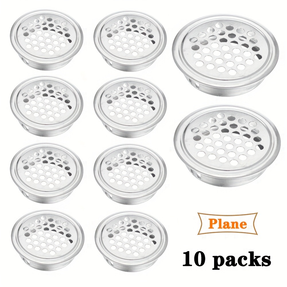 Image of Set Of 10 Ventilation , Round Vents Made Of Stainless Steel For Use In Kitchens, Bathrooms, Cabinets, Wardrobes, Shoe Storage, And Utility Cabinets