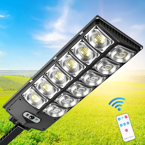 6500k solar street light 504 led solar lights wide angle motion sensor remote control dusk to and adjustable commercial area yard lighting outdoor solar lights