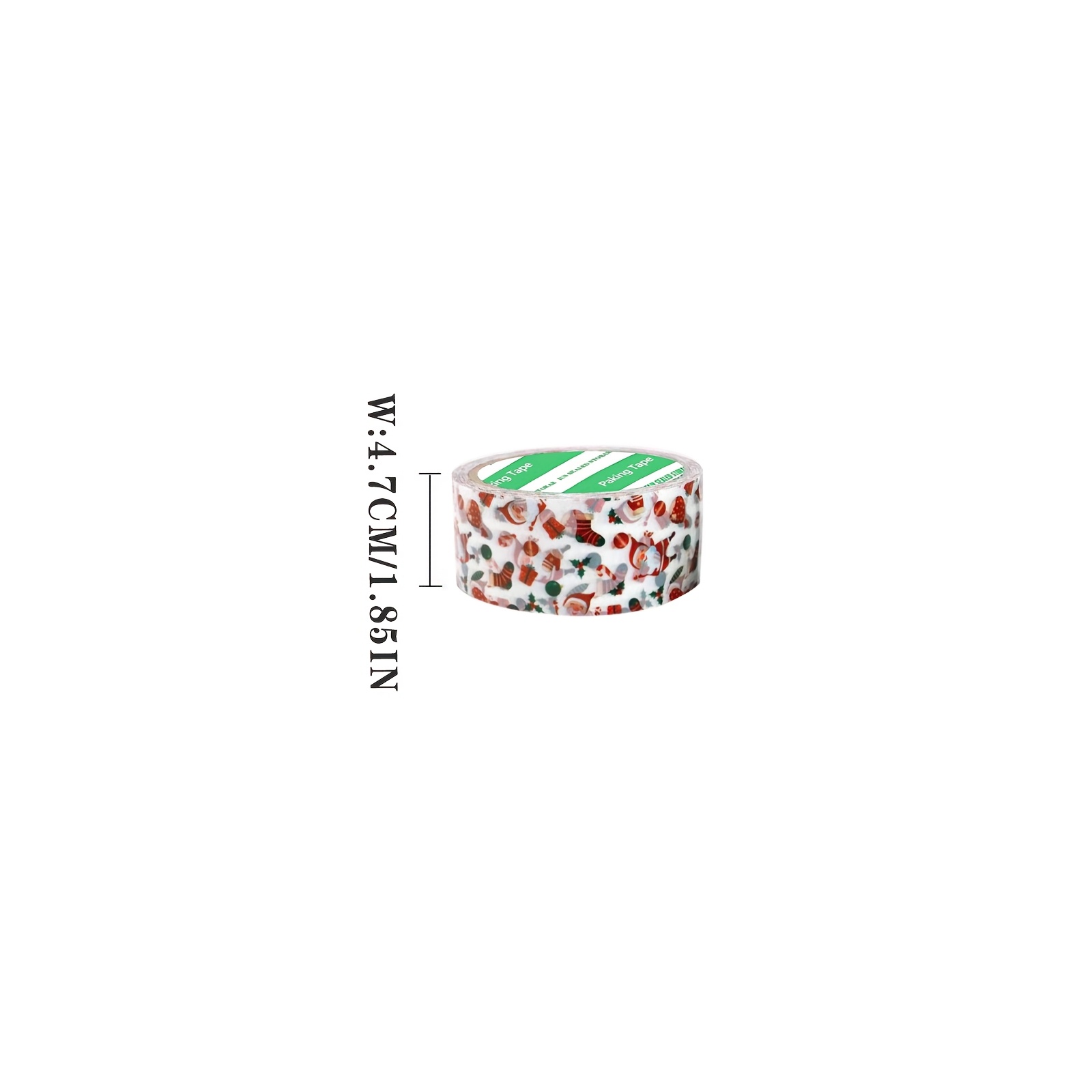 Image of Creative White Christmas Themed Packaging Tape, 4.7cm/1.85 Inches Wide, 40 Yards/1440 Inches Long, 2.0 Mil Thick. Suitable For Furniture, Storage, Office Packaging, And Gift Box Wrapping