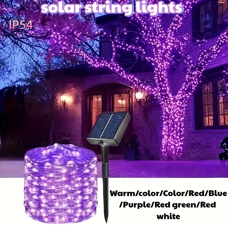1 string of solar fairy wind lithium   string holiday decoration light ip54 outdoor light strip suitable for multiple scenes such as courtyards squares parties weddings trees   fences diy landscape lights
