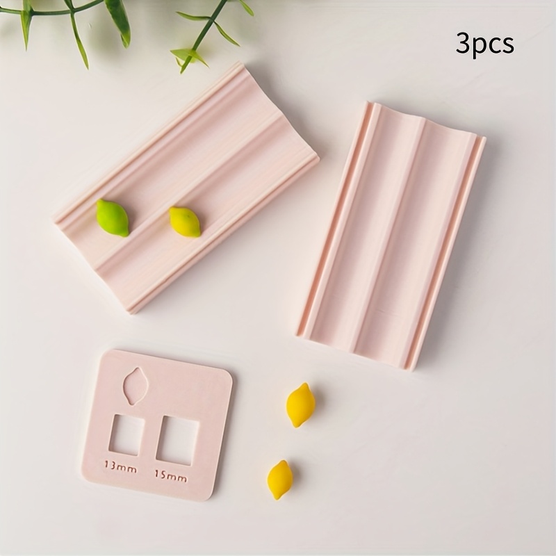 TEMU 3pcs Three-dimensional Lemon Soft Ceramic Hand Rolling Mold, Suitable For Diy Clay Bead Production, Compatible Soft Polymer Clay Pressing Tool -