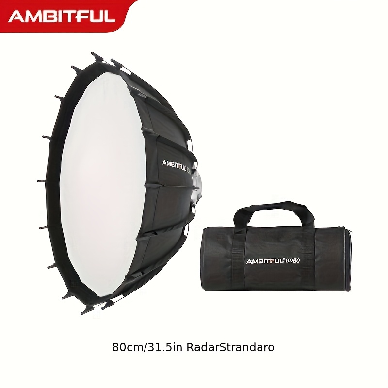 Ambitful Studio Silvery Wide Angle Beauty Dish Honeycomb Grid Bowens Mount For Photography Studio Flash Head And 80cm/ Inch Wide Area Soft Light