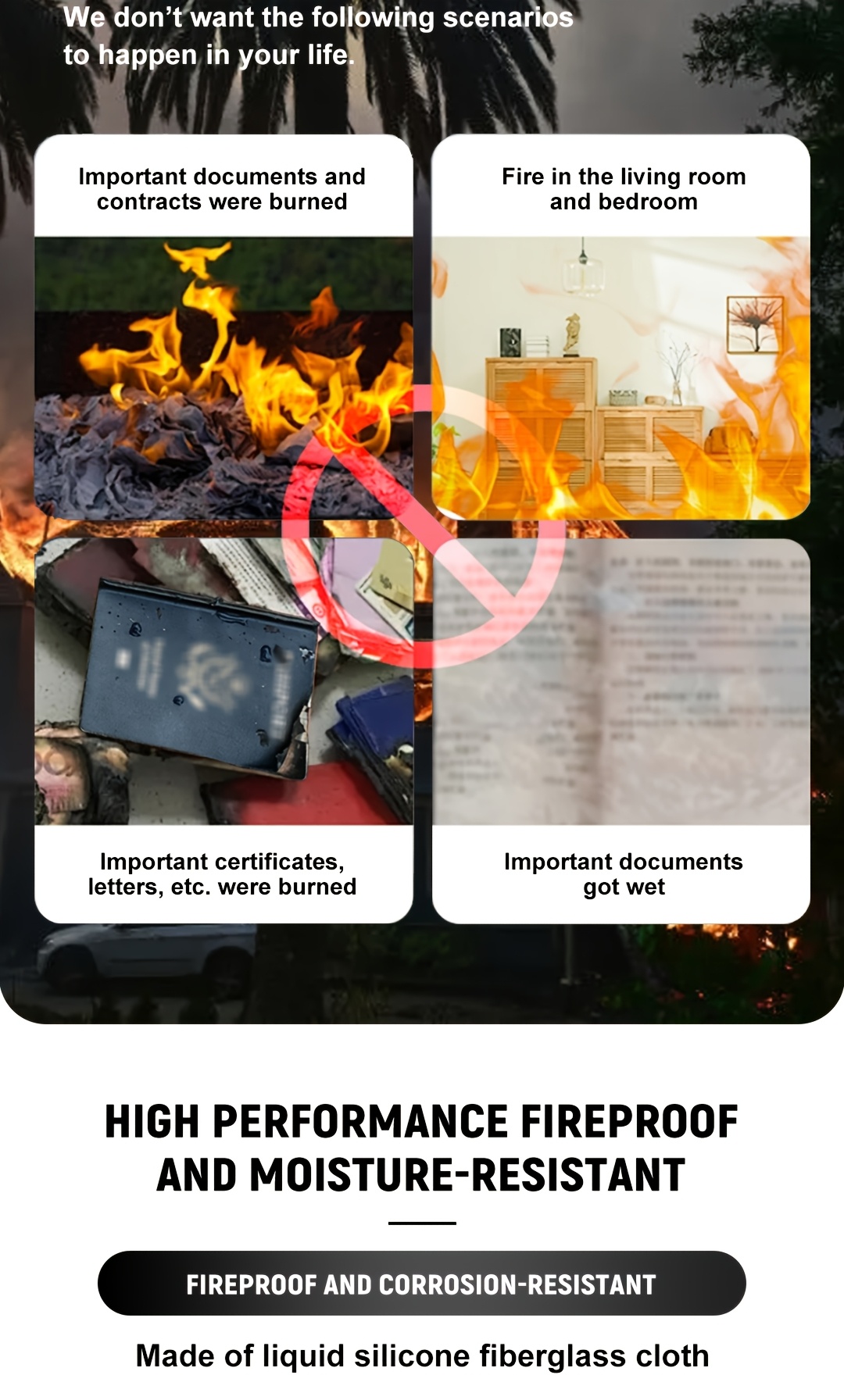 1pc Fireproof Document Bag With Lock & Reflective Strip (17 X 11.8 X 5 Inch), Important Document Storage Bag With Multi-Layer File Organizers Valentine'S Day 4 1pc Fireproof Document Bag With Lock & Reflective Strip (17 X 11.8 X 5 Inch), Important Document Storage Bag With Multi-Layer File Organizers Valentine'S Day